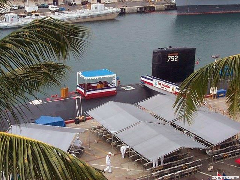 USS Pasadena (SSN-752) change of command at Pearl Harbor 1997.